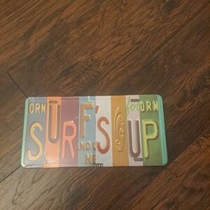 Surf's Up License Plate Sign